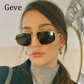 Retro Pilot Alloy Sunglasses for Women – Vintage UV400 Punk Shades - Himpall